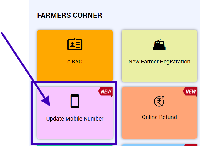How can farmers update their mobile number?
